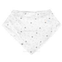 پیشبند سه‌گوش تکی طرح ستاره رنگ سفید و آبی بی‌بیبی BiBaby