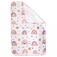 زیرانداز تعویض طرح رنگین کمان رنگ صورتی سایز کوچک ایسیز