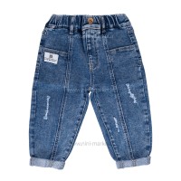 شلوار جين مام استايل اسپرت رنگ آبي تیره نستلینگ Nestling