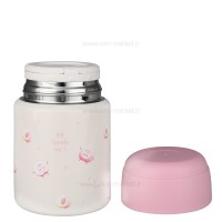 فلاسک غذا 500 میل طرح هلو رنگ کرم و صورتی سیمپلیسیتی Simplicity