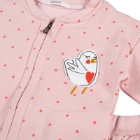 سویشرت شلوار دخترانه طرح جوجه خالخالی رنگ صورتی رابو Raboo