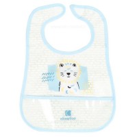 پیشبند سیلیکونی پشت حوله ای تکی طرح شیر رنگ آبی Kikkaboo
