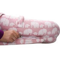 تشک شیبدار گاردار طرح فیل و بچه رنگ صورتی برند ایسیز Isiz