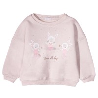 بلوز شلوار دخترانه طرح خرگوش بالرین رنگ کرم قهوه ای پاپو Papo