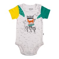 بادی آستین کوتاه نوزادی طرح وایکینگ نیلی Nili