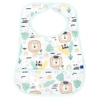 پیشبند سیلیکونی پشت حوله ای تکی طرح شیر و کاکتوس رنگ سبز Kikkaboo