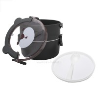 ظرف غذا خرس دو طبقه رنگ طوسی خارجی