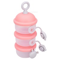 انباری غذا 3 عددی مدل حیوانات رنگ صورتی رووکو Rovco