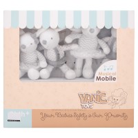 آويز بالای تخت طرح خرگوش سفید طوسی یانیک تویز Yanic Toys