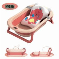 وان حمام آکاردئونی سه تیکه طرح ساده دماسنج دار رنگ نارنجی خارجی