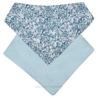 پیشبند دو عددی نخی طرح حیوانات ریز رنگ آبی Bibaby