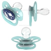 پستانک تکی درب دار طرح موشک رنگ سبز-آبی سایز 6 تا 0 ماه دکتربراون Dr.brown