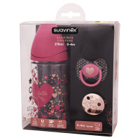 ست لوکس شیشه شیر پستانک گیره پستانک سواوینکس Suavinex کد 302445