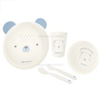 ظرف غذای ملامین 5 تیکه طرح خرس رنگ آبی کیکابو Kikkaboo