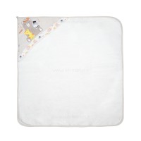 ست حوله 4 تیکه جعبه ای طرح حیوانات رنگ کرمی پاپو Papo