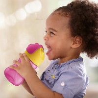 لیوان آبمیوه خوری نی دار صورتی 300 میل اونت Avent