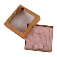 پتو بافت نوزاد بی بی فورلایف Baby4life طرح پاپیون رنگ صورتی