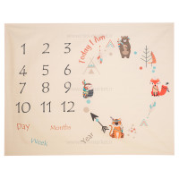 پارچه ماهگرد طرح روباه زمینه کرم برند آلپی کیدز LP Kids