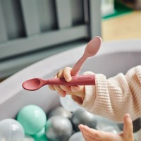 قاشق دو عددی رنگ طوسی قهوه ای مینیک اوی وای Minik Oioi