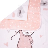 پتو 80*110 طرح خرگوش رنگ صورتی کیکابو Kikkaboo