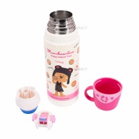 فلاسک آب کاوردار طرح خرس رنگ صورتی پینکا Pinkah
