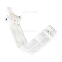 بند پستانک پولیشی خرس رنگ سفید کارامل caramell