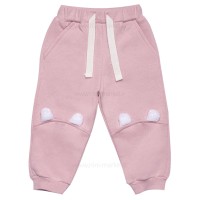 بلوز شلوار دخترانه طرح خرس رنگ صورتی سفید پاپو Papo