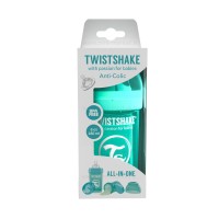 شیشه شیر ضد نفخ 180 میل فیروزه ای تویست شیک Twistshake