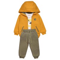 سه تیکه پسرانه اسپرت طرح جنگل رنگ زرد و سبز پاپو papo