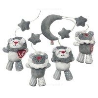 آویز بالای تخت کنترل دار طرح شیر رنگ طوسی baby fun