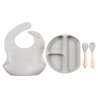 ست ظرف غذا سیلیکونی 4 تکه رنگ طوسی کیدز لایف Kids Life