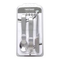 ست قاشق، چنگال و چاقو استیل تویست شیک Twistshake رنگ طوسی