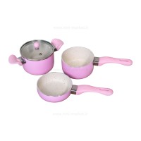 سرویس قابلمه 4 پارچه مدل نیکا صورتی عروس Aroos