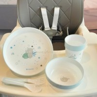 ظرف غذای ملامین 5 تکه طرح کرگدن رنگ آبی کیکابو Kikkaboo