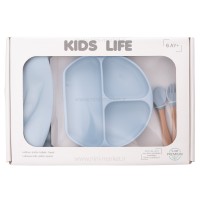 ست ظرف غذا سیلیکونی 4 تکه رنگ آبی کیدز لایف Kids Life