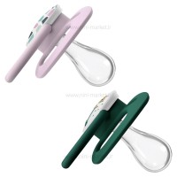 پستانک دو عددی درب دار بادامی 6-18 ماه طرح دار دکتر براون Dr.brown