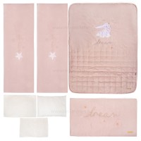 ست روتختی 7 تیکه طرح مایلی رنگ صورتی ایسیز