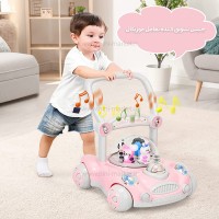 واکر ماشین حباب دار رنگ صورتي برند +ab