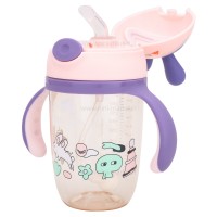 لیوان نی دار دسته دار طرح خرگوش 300 میل رنگ بنفش Yasi Care