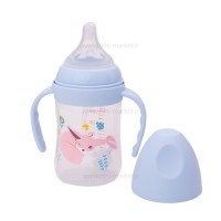 شیشه شیر 180 میل دسته دار طرح روباه رنگ آبی رووکو Rovco