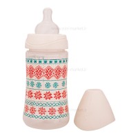 شیشه شیر 270 میل طرح زمستانه رنگ کرم سواوینکس Suavinex