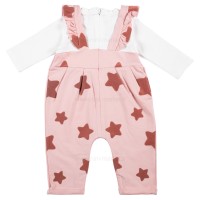 سرهمي پيشبندي طرح ستاره رنگ صورتي ایندیگو Indigo