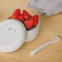 قاشق سیلیکونی رنگ طوسی+4 ماه سواوینکس Suvainex