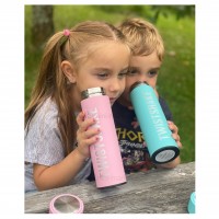 فلاسک آب استیل 420 میل رنگ صورتی تویست شیک Twistshake