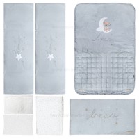 ست روتختی 7 تیکه طرح بوریس رنگ طوسی ایسیز