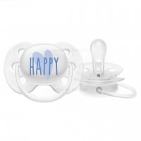 پستانک بادامی تکی الترا سافت 0 - 6 ماه طرح happy اونت Avent (بدون جعبه)