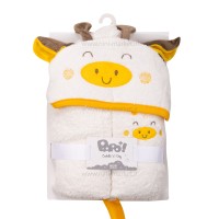 حوله تن پوش طرح گاو رنگ سفید زرد پاپو Papo