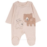 سرهمی جورابدار طرح کانگورو و دوستان رنگ کرم نیلی Nili