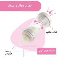 شیشه شیر پرفکت 150 میل 0+ ماه رنگ صورتی چیکو Chicco