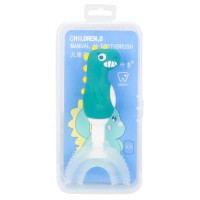 مسواک چرخشی عروسکی طرح دایناسور رنگ سبز تیره خارجی